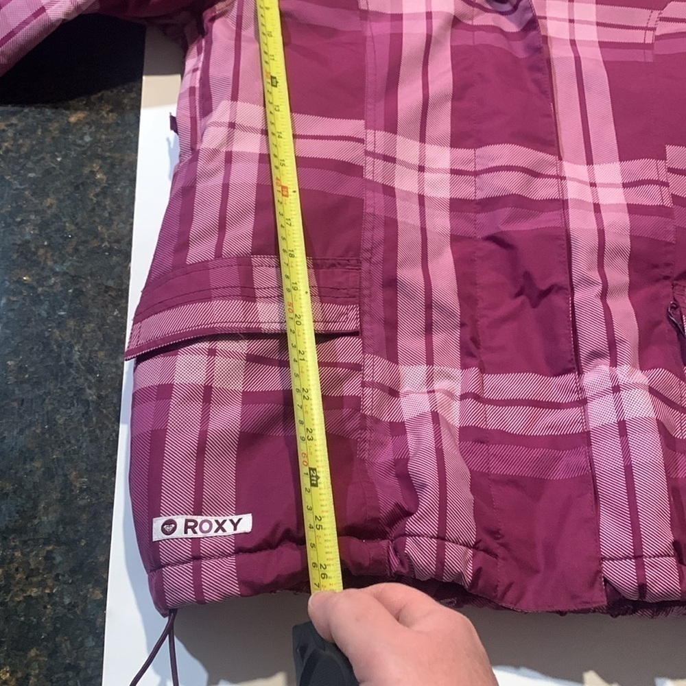 Roxy women’s hooded jacket. Purple plaid. Size small - Picture 7 of 9